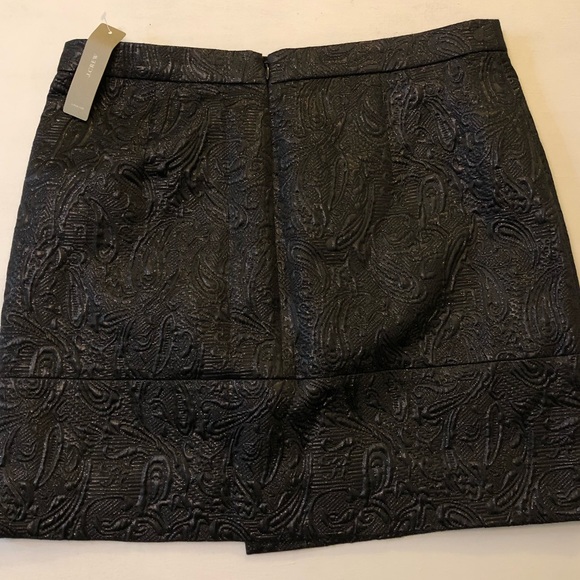 J. Crew Origami Skirt in Metallic Matelasse Mini Wrap Front Black Size 4 - Picture 7 of 15